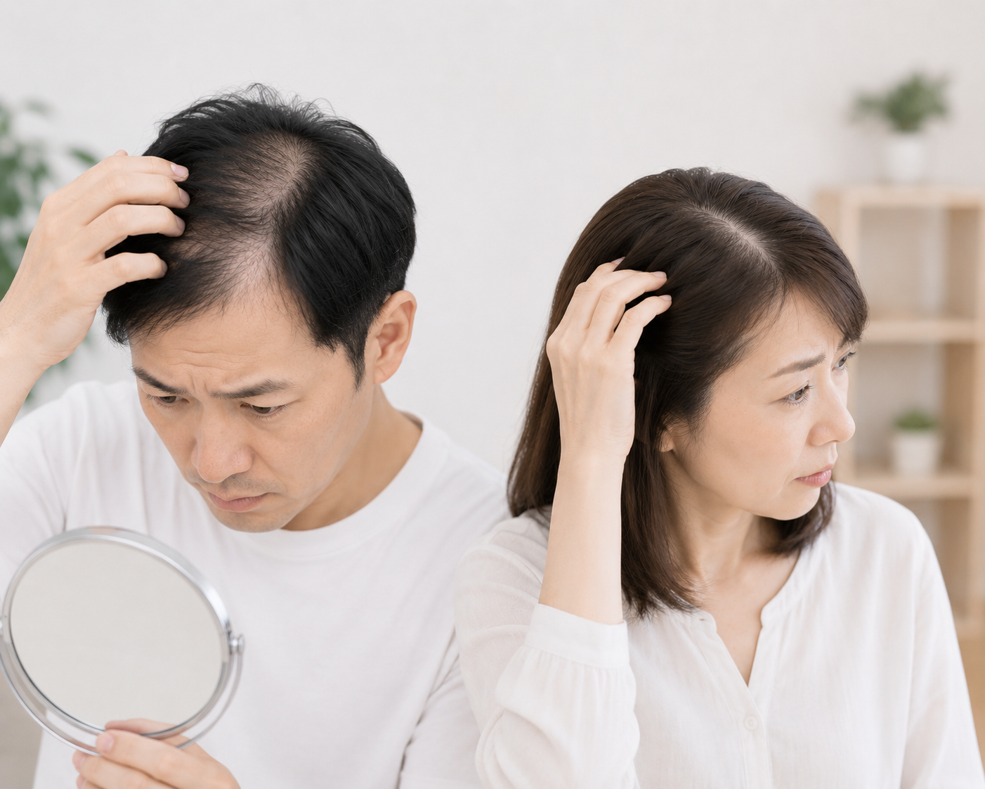 薄毛で悩む男女
